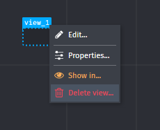 delete view - context menu