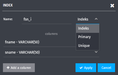 index type change