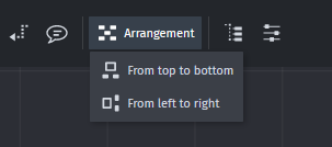 options for auto-arranging tables in the diagram - menu