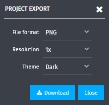 export to PNG settings window